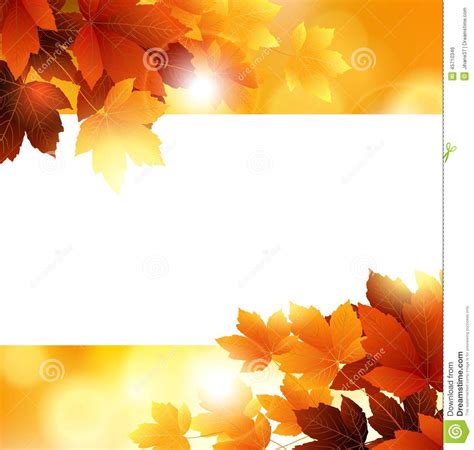 Beauty Autumn Background With Leaves And Blank Space For