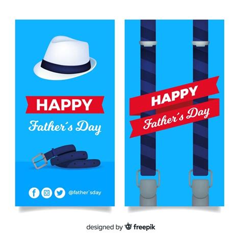 Free Vector Realistic Fathers Day Banners