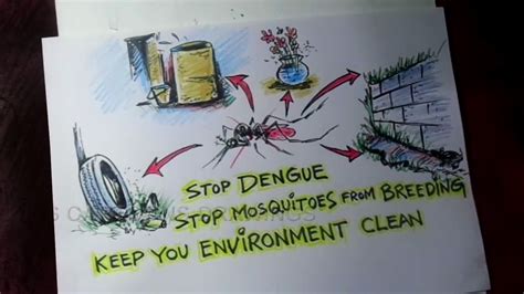 How To Draw Dengue Awareness Poster Drawing Youtube