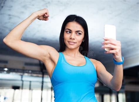 Happy Fit Woman Making Selfie Photo Stock Image Image Of Sensuality