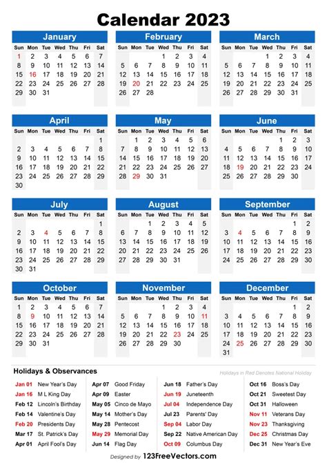 Free 2023 Holiday Calendar In 2022 Holiday Calendar Calendar