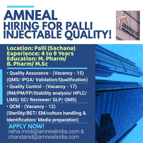 Amneal Pharma Multiple Openings In Quality Assurance Quality