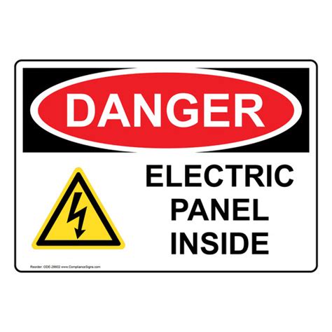 Osha Sign Danger Electric Panel Inside Electrical