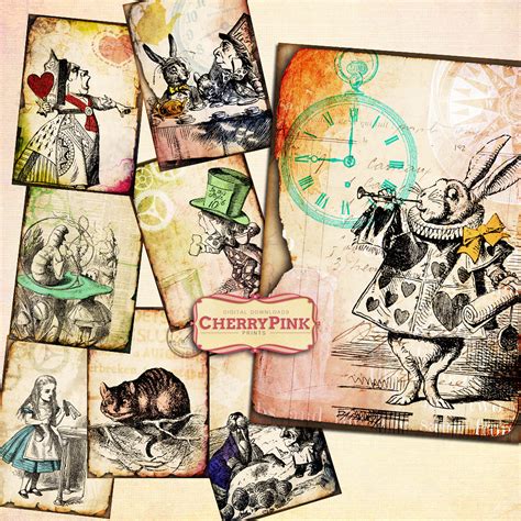 Alice In Wonderland Digital Collage Sheet Link Etsyc Flickr