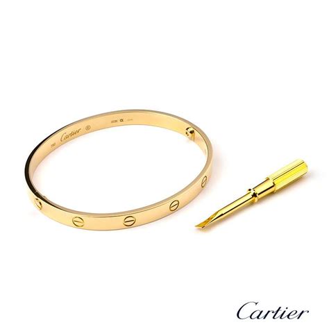 Cartier 18k Yellow Gold Love Bangle Bracelet Size 22 B6035522 Rich