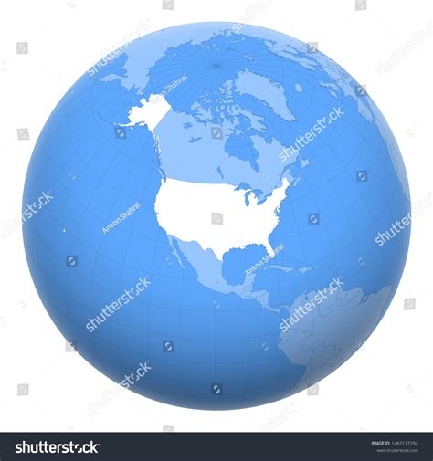 United States Us On Globe Earth Stock Vector Royalty Free 1482137294