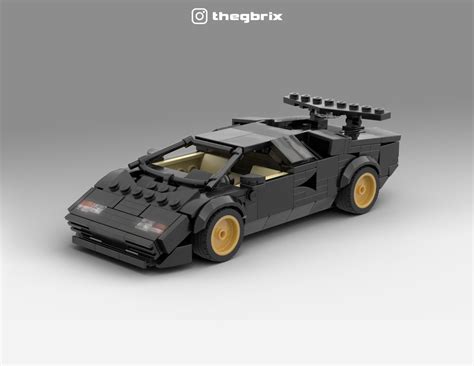 Lego Moc Lamborghini Countach Speed Champions 8 Stud Wide Black By