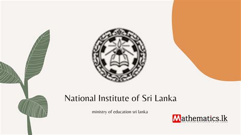 National Institute Of Education Sri Lanka NIE Mathematics Lk