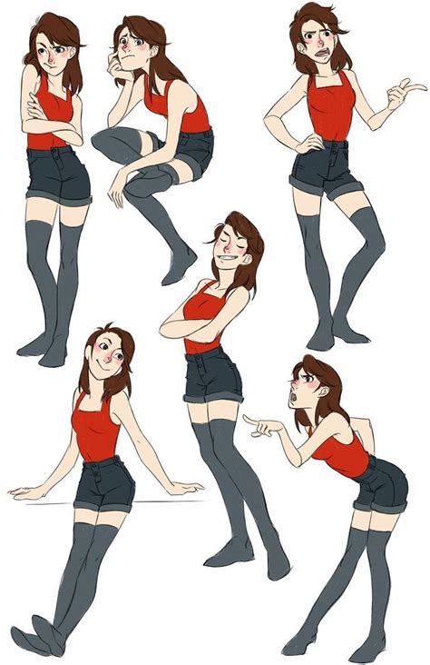 A Woman In Short Shorts And Stockings Poses For The Character Animation Which Appears To Be Making