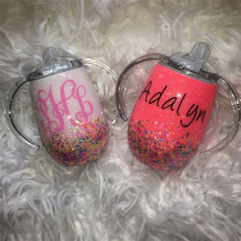 Custom Glitter Sippy Cup Glitter Sippy Cup First Birthday Etsy