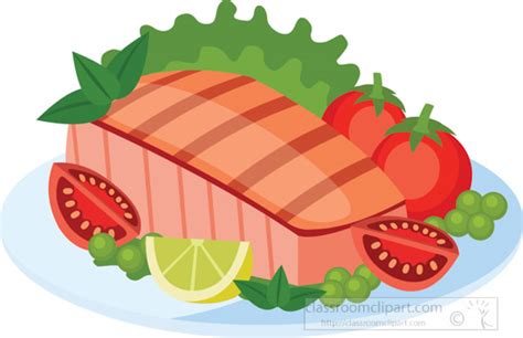 Seafood Clipart Clipart Photo Image Grilled Salmon Fish With