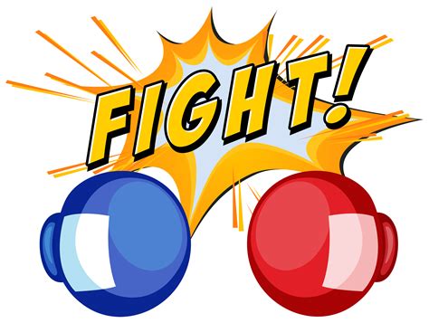Boxing Gloves And Word Fight On White Background 352663 Vector Art At