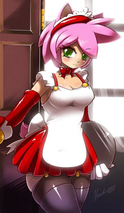 Amy Rose Maid By Nancher On Deviantart