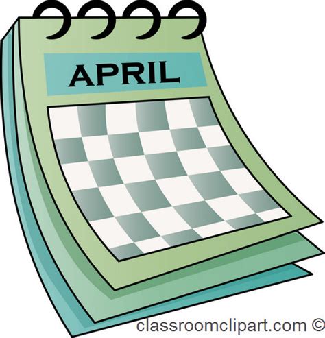 Calendar 07 Aprilcalendar Classroom Clipart