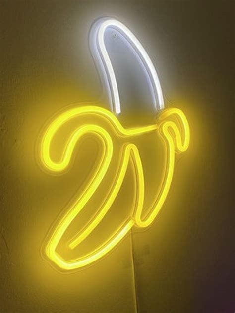 Banana Neon Sign With Acrylic Plate Usb Powered Neon Decor Etsy