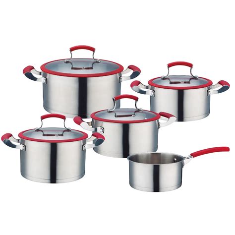 Stainless Steel Cuisine Cookware Sets Visible Flat Glass Lids Food