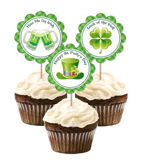 Saint Patty S Day Cupcake Toppers St Pattys Day Cupcake Toppers