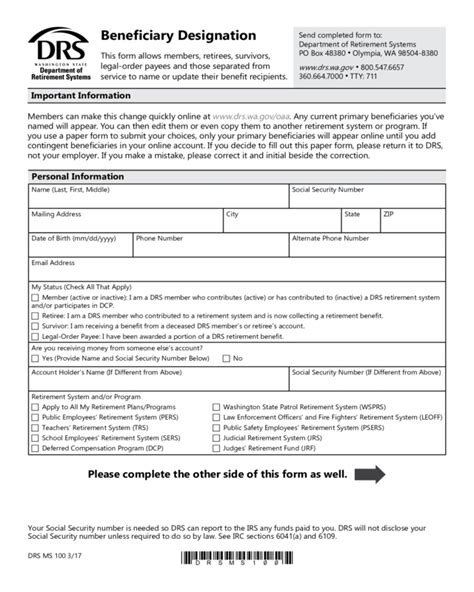Form Beneficiary Designation Form Edit Fill Sign Online Handypdf