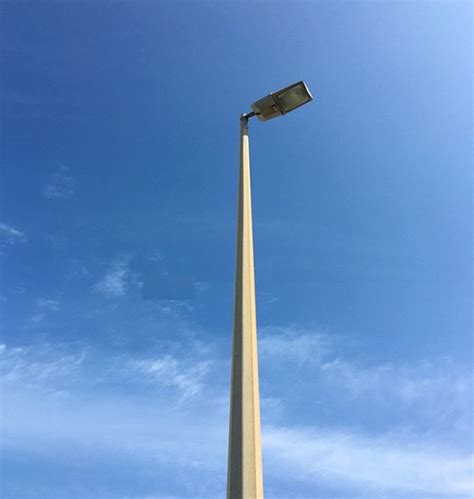 China 6m Stainless Steel Solar Street Light Pole With Double Arm Photos