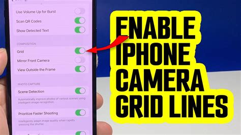 How To Enable Grid Lines On Iphone Camera Youtube