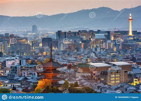 Kyoto Japan Cityscape At Dusk Stock Photo Image Of Downtown Asian