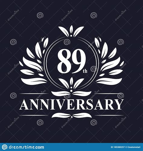 89 years anniversary logo luxurious 89th anniversary design celebration stock vector