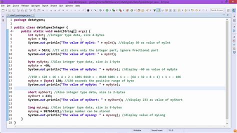 Java Essentials Integer Type Data In Java Youtube