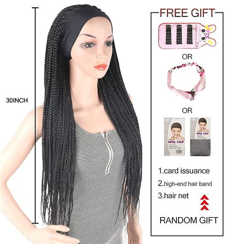 Buy Leosa Braided Headband Wigs For Black Women Box Braided Wig Long Cornrow Twist Crochet Hair