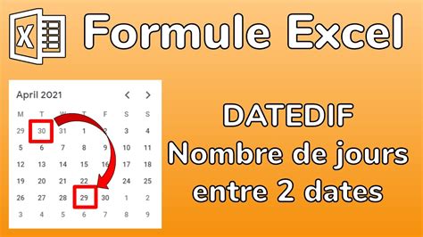 Excel La Formule Datedif Calculer Le Nombre De Jours Entre Dates