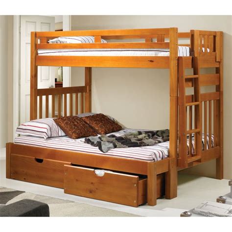 Donco Twin Over Twin Bunk Bed With Extension Kit Honey Kids Bunk