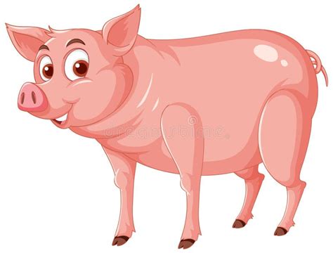 Happy Pig Cartoon Character Stock Vector Illustration Of Cute