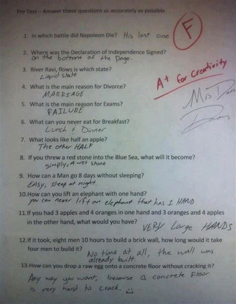 Hilarious Test Answers From Students 33 Pics