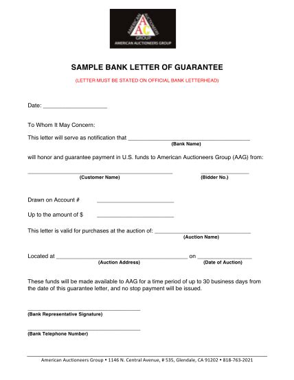 20 Format Of Bank Guarantee Letter Free To Edit Download And Print