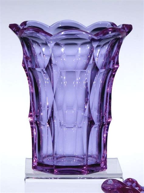 541 Vase Hussmann Moser Glass Art Deco Nouveau Old Lot 541 Glass Art Moser Glass Purple Glass