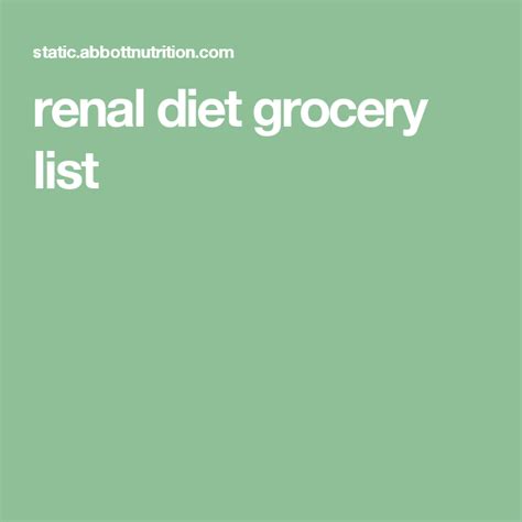 Printable Renal Diet Grocery List Slideshare Printable Renal Diet