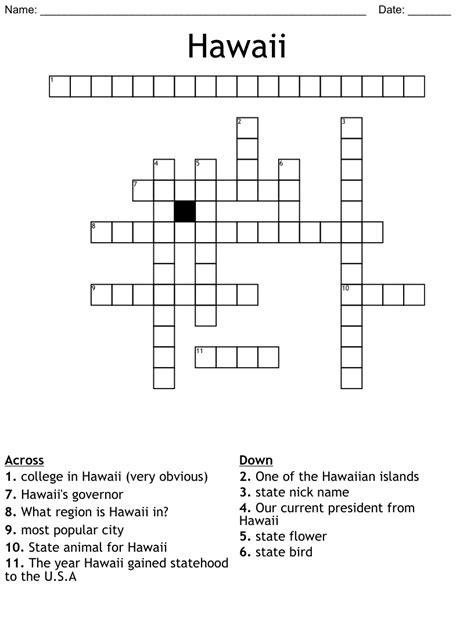 Hawaii Crossword Wordmint
