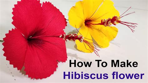 How To Make Hibiscus Flower From Crepe Paper जास्वंद फूल कागदी फुले