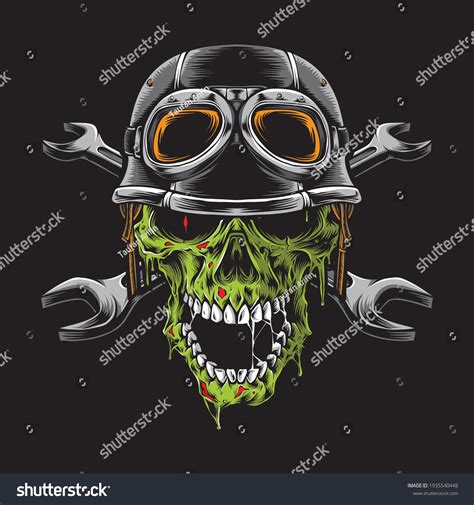 Zombie Biker Head Vector Logo Stock Vector Royalty Free 1935540448