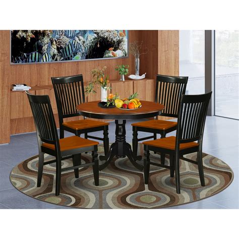 East West Furniture Hlwe5 Bch W 5 Pc Dinette Set With A Dining Table