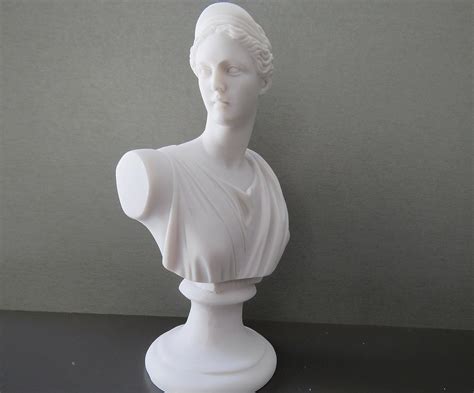 Artemis Bust Head Ancient Greek Roman Goddess Of Hunt Cm In Diana Marble Cast Alabaster