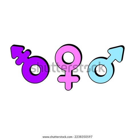 Coloured Vector Pictograms Male Female Transgender Stock Vector