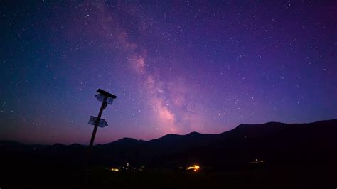 Milky Way Galaxy Over The Mountains Time Lapse Stock Video Footage 00