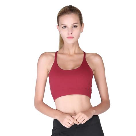 Sexy Women Cross Design Sports Bra Push Up Shockproof Fitness Yoga Gym Running Bra Solid Color