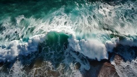Premium Photo Waves Crashing On The Beach Ocean Waves Hd Wallpaper