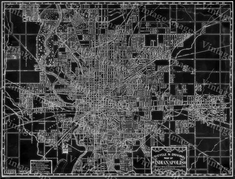Indianapolis Map Black Map Of Indianapolis 1899 Vintage Indianapolis
