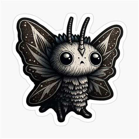 Goth Moth Emo Moth Cute Moth Kawaii Moth Moth Sticker 007