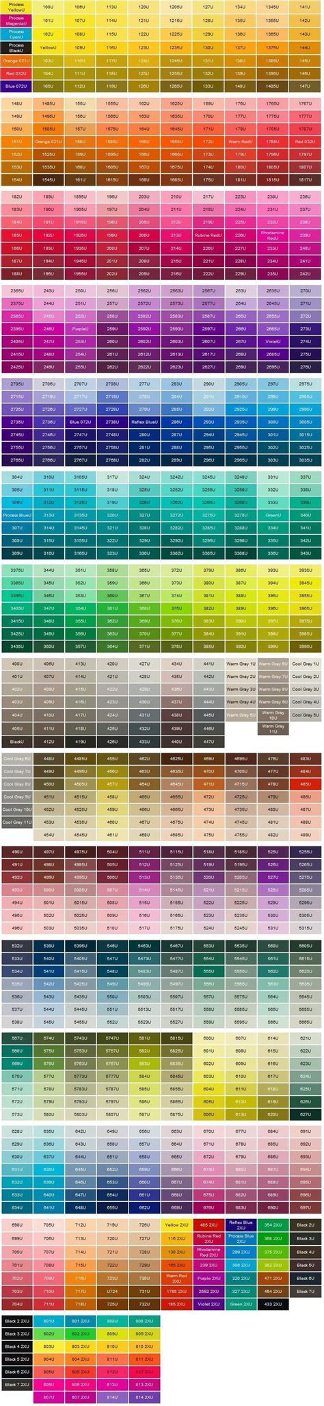 Pantone Color Chart Pantone Color Color Chart