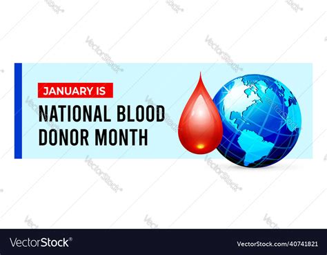 National Blood Donor Month With A Drop Of Blood Vector Image