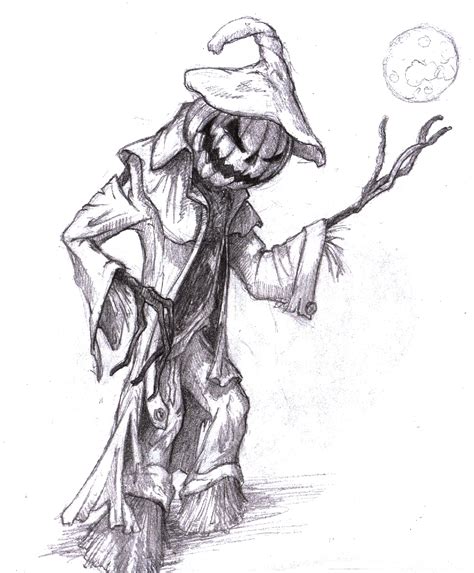 Scary Scarecrow Drawing At Explore Collection Of