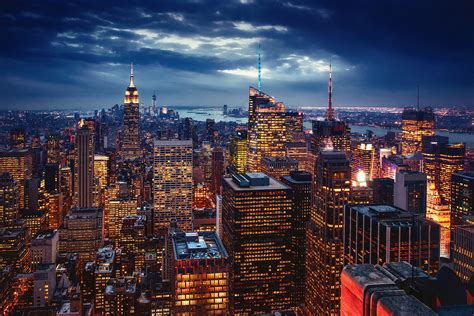 🔥 Download Evening Building Lights Night Usa New York City Wallpaper By